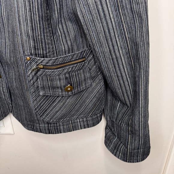 Vintage French Dressing Blue Pinstripe Cotton Suit Size 16 Casual - Picture 5 of 13